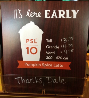 The first pumpkin spice latte came in August this year.